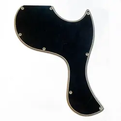 5 PLY BLACK/CREAM WIDE BEVEL PICKGUARD FOR GIBSON 63 SG JUNIOR LIGHTNING BAR VOS