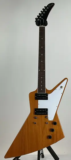 GIBSON 70S EXPLORER ELECTRIC GUITAR - ANTIQUE NATURAL - HOLES DRILLED INTO BODY