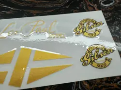 GIBSON CUSTOM SHOP GUITAR NECK HEADSTOCK VINYL UV RAISED STICKERS DECALS GOLDEN