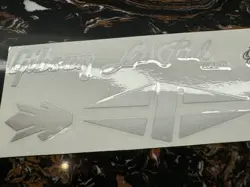 GIBSON CUSTOM SHOP GUITAR BASS HEADSTOCK VINYL UV RAISED STICKERS DECALS SILVER