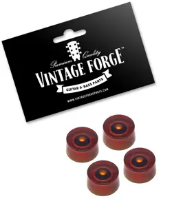 AMBER SPEED KNOBS FOR GIBSON USA LES PAUL GUITAR POTS (SET OF 4) RECESSED *NEW*