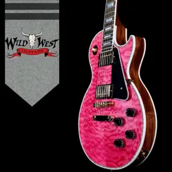 GIBSON CUSTOM SHOP M2M LES PAUL CUSTOM TRANS PINK 5A QUILT MAPLE TOP 9.60 LBS