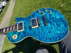 GIBSON LES PAUL STANDARD 60S NECK AAA QUILT TOP OCEAN WATER BLUE 8.6 LBS