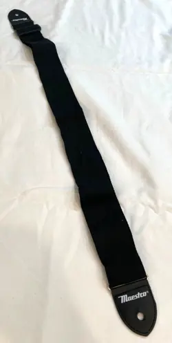 MAESTRO BY GIBSON BLACK GUITAR STRAP LEATHER TABS & POLY SHIPS FREE!