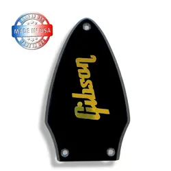 SOLID BLACK GLOSS TRUSS ROD COVER FOR GIBSON FLYING V + GOLD DECAL MADE IN USA