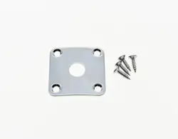 CHROME METAL CURVED BOTTOM JACK PLATE SQUARE JACKPLATE FITS GIBSON LES PAUL
