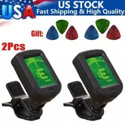 2PACK LCD CLIP ON CHROMATIC ACOUSTIC ELECTRIC GUITAR BASS UKULELE BANJO TUNER