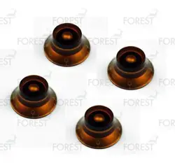 GIBSON EPIPHONE BELL STYLE GUITAR KNOB 4 SET AMBER / WHITE LETTERS, METRIC