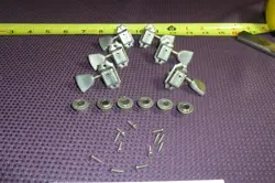 LATE 1960S – 1970S NICKLE GIBSON DELUXE DOUBLE LINE GUITAR TUNERS - ITEM PT