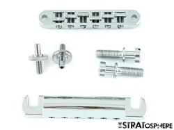 USA GIBSON LES PAUL 70S DELUXE TUNE-O-MATIC BRIDGE TAILPIECE, ALUMINUM/CHROME!