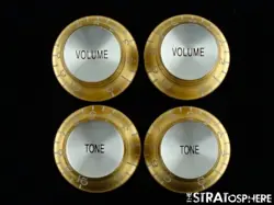 USA GIBSON LES PAUL 70S DELUXE 4 CONTROL KNOBS VOLUME TONE GOLD SET!