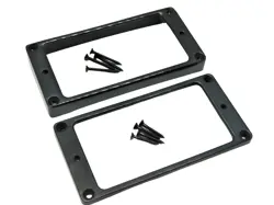 METAL HUMBUCKER PICKUP RING SET SLANTED & CURVED BOTTOM FOR GIBSON GUITAR BLACK