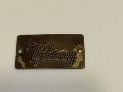 VINTAGE  GIBSON GUITAR CASE BADGE LOGO PLAQUE