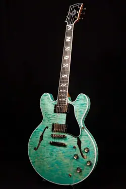 GIBSON ES SUPREME SEAFOAM GREEN AAA FIGURED MAPLE TOP COILTAP ES-335-ISH W/HSC