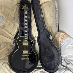 ORVILLE BY GIBSON LES PAUL CUSTOM BLACK MADE IN JAPAN ELECTRIC GUITAR USED