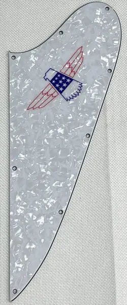 WHITE PEARL 4-PLY FOR FIT  GIBSON THUNDEBIRD STYLE COLOR LOGO GUITAR PICKGUARD