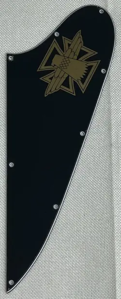 BLACK 3-PLY FOR FIT  GIBSON THUNDEBIRD STYLE GOLD LOGO GUITAR PICKGUARD