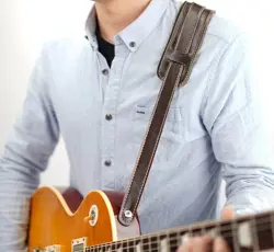ADJUSTABLE GENUINE LEATHER GUITAR BASS STRAP FIT FENDER GIBSON EPIPHONE SUHR ESP