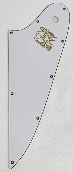 GOLD LOGO FOR GIBSON FIREBIRD GUITAR SLINGER PARTS GUITAR PICKGUARD ,3 PLY WHITE