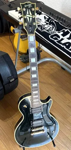 ORVILLE BY GIBSON LES PAUL CUSTOM 1990 BLACK ELECTRIC GUITAR FROM JAPAN