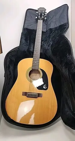 EPIPHONE BY GIBSON PR-100 NA ACOUSTIC GUITAR SOLID TOP WITH CASE - BEAUTIFUL