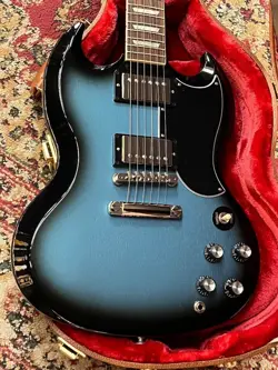 GIBSON CUSTOM COLOR SERIES SG STANDARD '61 STOP BAR PELHAM BLUE BURST #GG5NJ