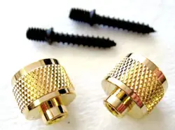GENUINE GRETSCH STRAP BUTTON GOLD SET 2 FOR FENDER GIBSON GUITAR BASS