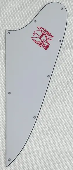 WHITE 3-PLY FOR FIT GIBSON FIREBIRD BLANK STYLE RED LOGO GUITAR PICKGUARD