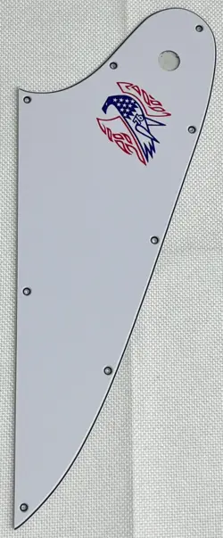 WHITE 3-PLY FOR FIT GIBSON FIREBIRD STYLE COLOUR LOGO GUITAR PICKGUARD