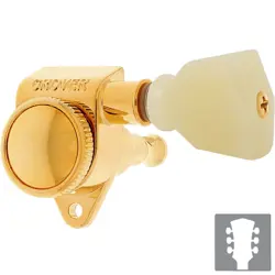 NEW GROVER 502 LOCKING TUNERS 3X3 MODERN GIBSON LES PAUL KEYSTONE BUTTONS - GOLD