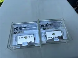 SET OF 2 '05 GIBSON BURSTBUCKER PRO HUMBUCKER PICKUPS NICKEL COVER NECK & BRIDGE