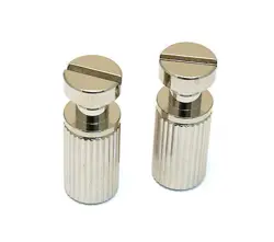 (2) NICKEL SAE STOP TAILPIECE STUDS W/BODY INSERTS FOR USA GIBSON® TP-0455-001