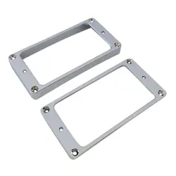 HUMBUCKER PICKUP METAL RINGS 2X SLANTED & CURVED BOTTOM FOR GIBSON GUITAR CHROME