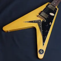 EPIPHONE INSPIRED BY GIBSON CUSTOM 1958 KORINA FLYING V WITH BLACK PICKGUARD AGE