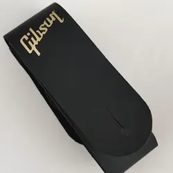 GIBSON GUITAR LEATHER STRAP GOLD LOGO NEW FROM JAPAN