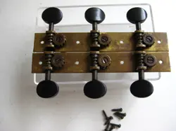 VINTAGE 30'S OAHU BELL SLOTTED NECK PARLOR GUITAR BRASS TUNERS FOR PROJECT