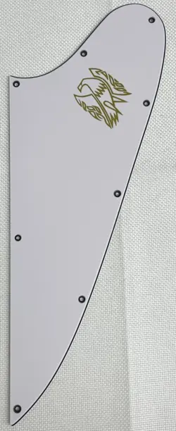WHITE 3-PLY FOR FIT GIBSON FIREBIRD BLANK STYLE GOLD LOGO GUITAR PICKGUARD