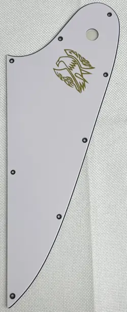 WHITE 3-PLY FOR FIT GIBSON FIREBIRD STYLE GOLD LOGO GUITAR PICKGUARD