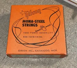 VINTAGE GIBSON MONA-STEEL STRINGS NO 140 3 UNUSED GUITAR STRINGS - AS IS