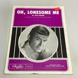 O LONESOME ME DON GIBSON ACUFF ROSE 1958 SHEET MUSIC