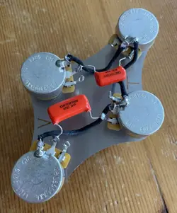 GIBSON LES PAUL 50'S STYLE WIRING 500K CTS LONG SHAFT POTS .022/.047 ORANGE DROP