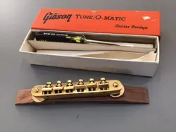 [RARE] GIBSON VINTAGE BRIDGE ABR-1 COLOR GOLD 1964-69 WITH BOX SCREWDRIVER USED.