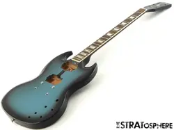 GIBSON USA SG STANDARD MODEL BODY +NECK, MAHOGANY NITRO PELHAM BLUE BURST