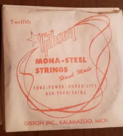 GIBSON GUITAR STRING - TWELFTH - MONA STEEL HAND MADE IN USA VINTAGE NOS