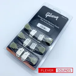 GIBSON DELUXE GREEN KEY TUNER SET VINTAGE NICKEL CRUSON STYLE GENUINE PMMH-010