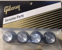 GIBSON® USA BLACK / SILVER REFLECTOR KNOB SET / LES PAUL / 