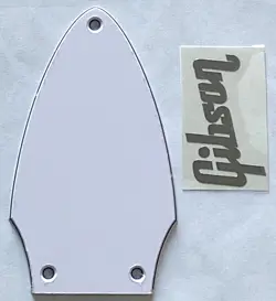 FOR GIBSON FLYING V TRUSS ROD COVER+SILVER DECAL GUITAR PICKGUARD,3 PLY WHITE