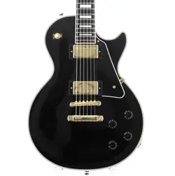 NEW EPIPHONE INSPIRED BY GIBSON LES PAUL CUSTOM EBONY ELECTRIC GUITAR W/GIG CASE