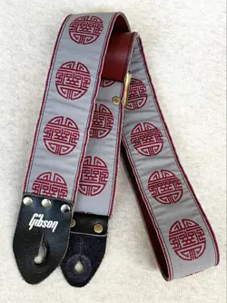 VERY RARE VTG GIBSON ORIGINAL LOGO ACE STYLE WOVEN GUITAR STRAP MADE IN USA