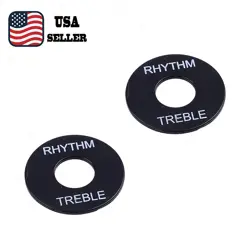2X GUITAR TOGGLE SWITCH RING PLATE STANDARD SIZE FOR GIBSON EPI LP SG BLACK/W
